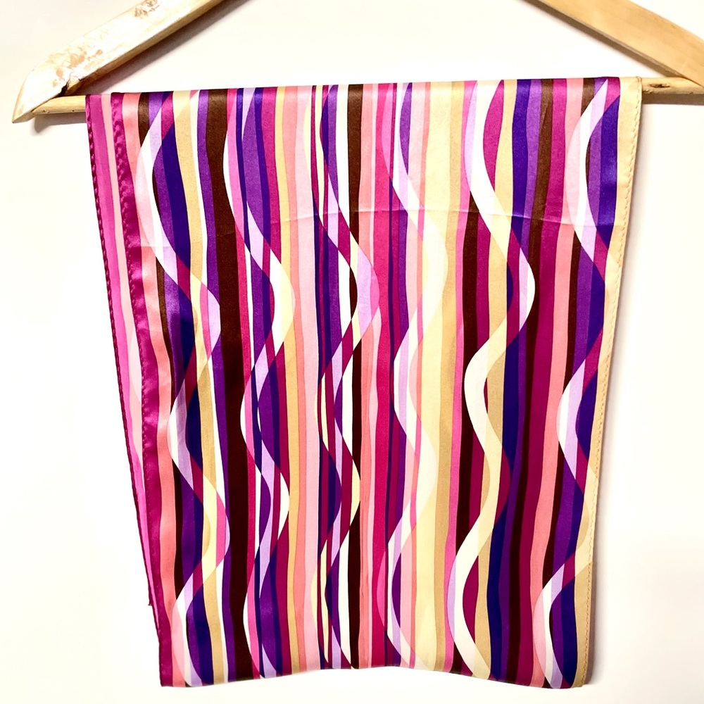 Vintage multi straight & wavy stripe silk #22E